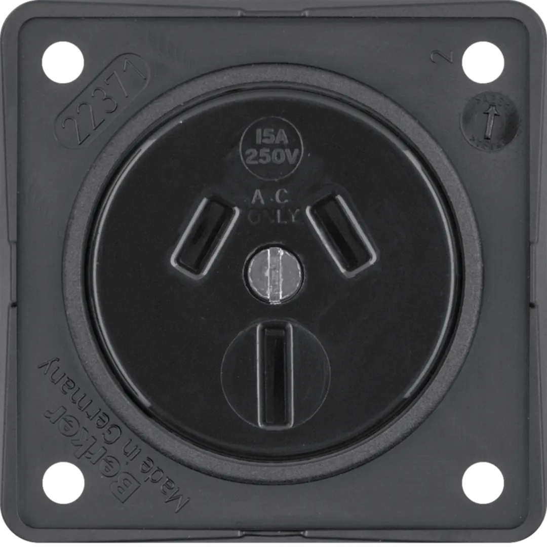 9625605 - Steckdose m. Schutzkontakt AUSTRALIEN 15 A, S.-kl., Int. Mod.-Eins., schw. m.