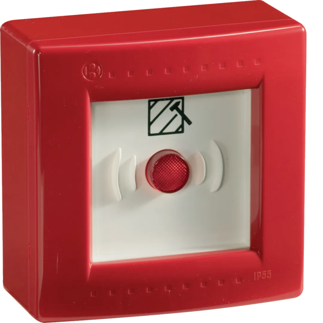 B05760 - IP55 CE PULS R Centralino stagno con pulsante illuminabile ROSSO