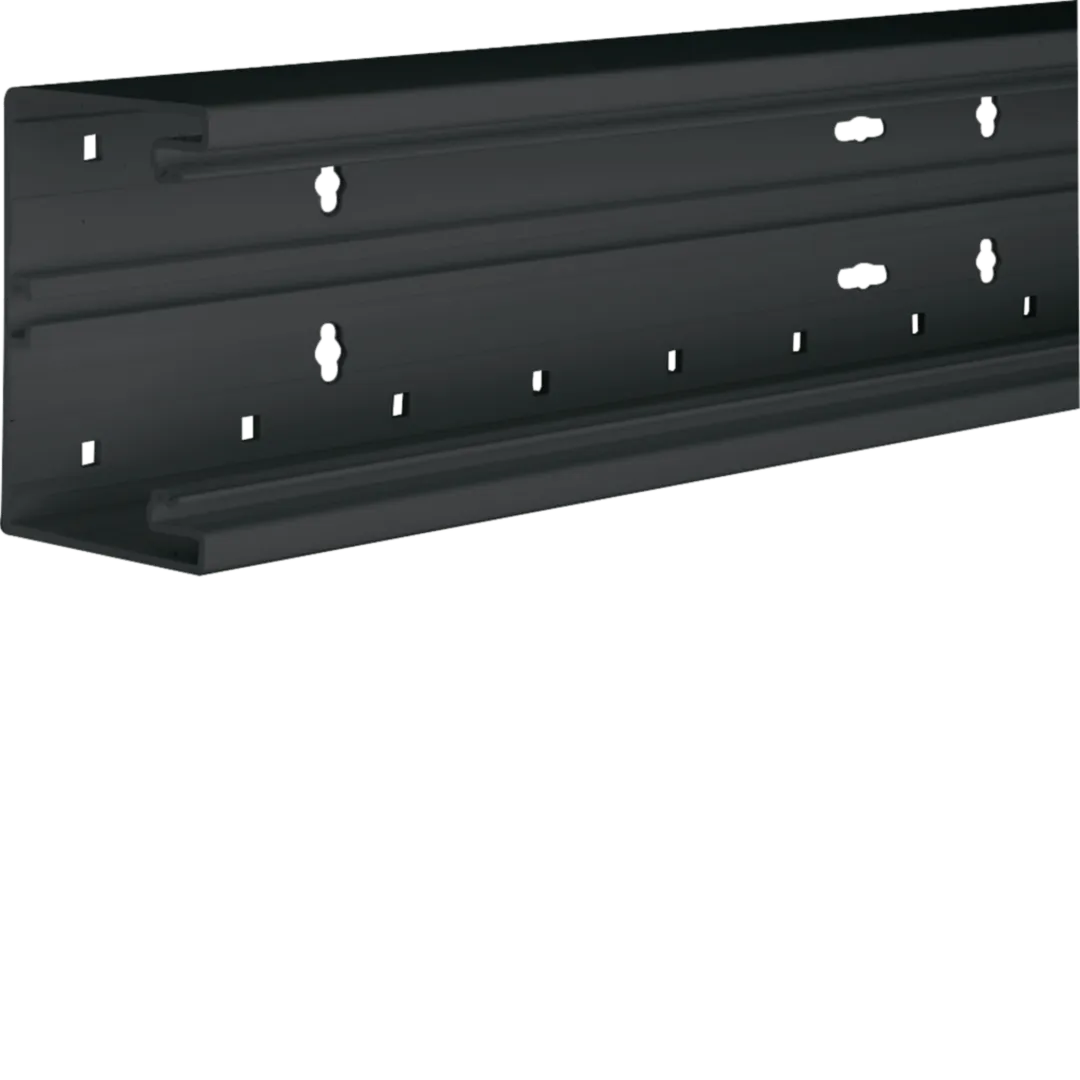 BR6510019011 - Brüstungskanal-Unterteil PVC frontrastend BR 68x100mm OT 80mm in graphitschwarz