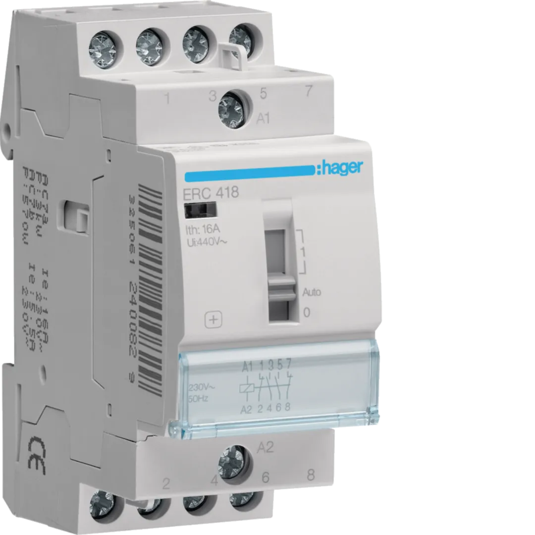 ERC418 - Relä,  2NO+2NC 16 A AC-7a och med en spolspänning på 230V AC.