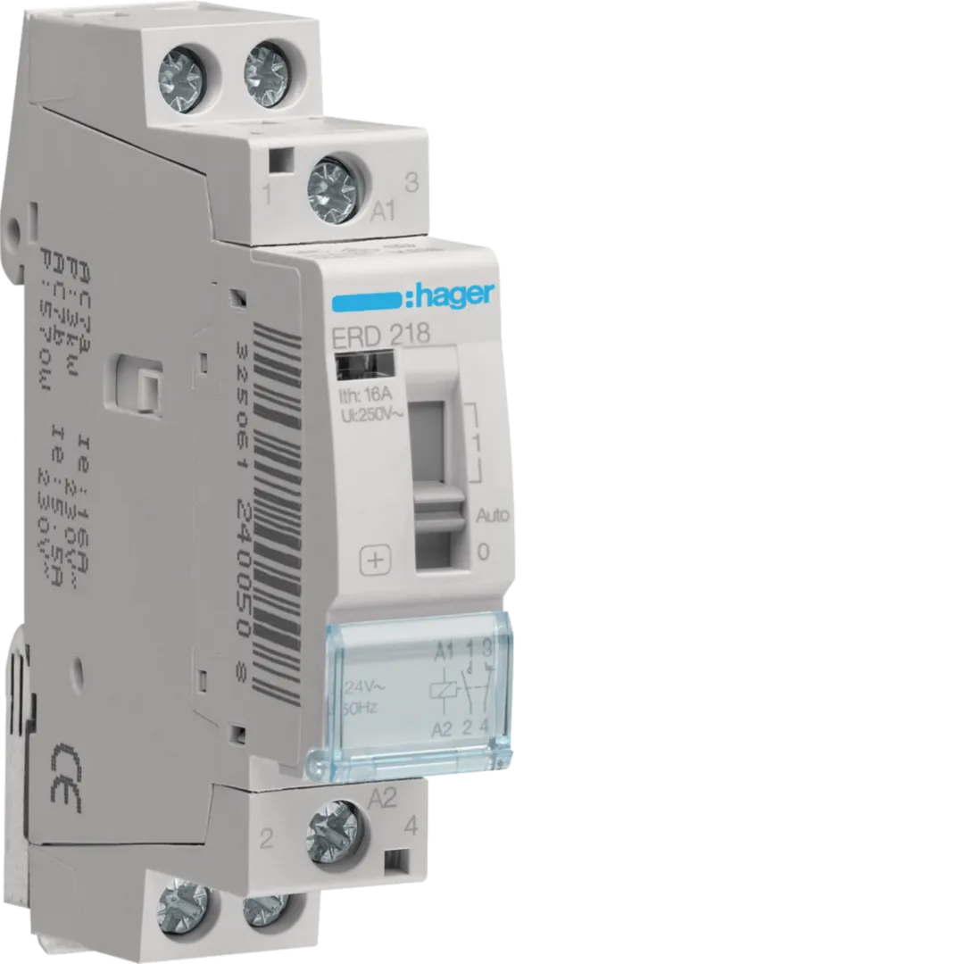 ERD218 - Relä,  1NO+1NC 16 A AC-7a och med en spolspänning på 24V AC.