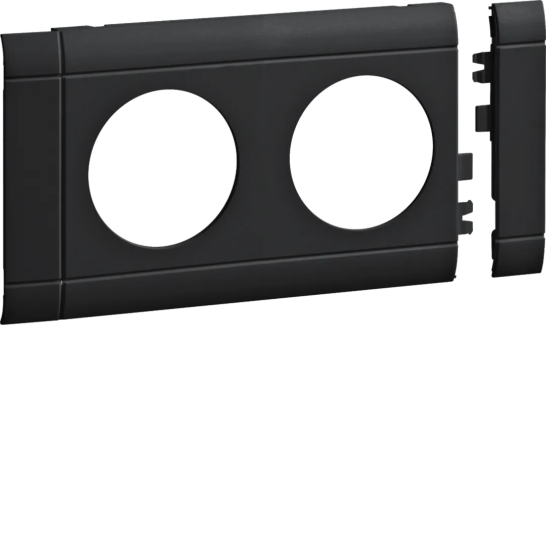 GB080209011 - Blende 2-fach Steckdose zu Oberteil 80mm anreihbar halogenfrei graphitschwarz