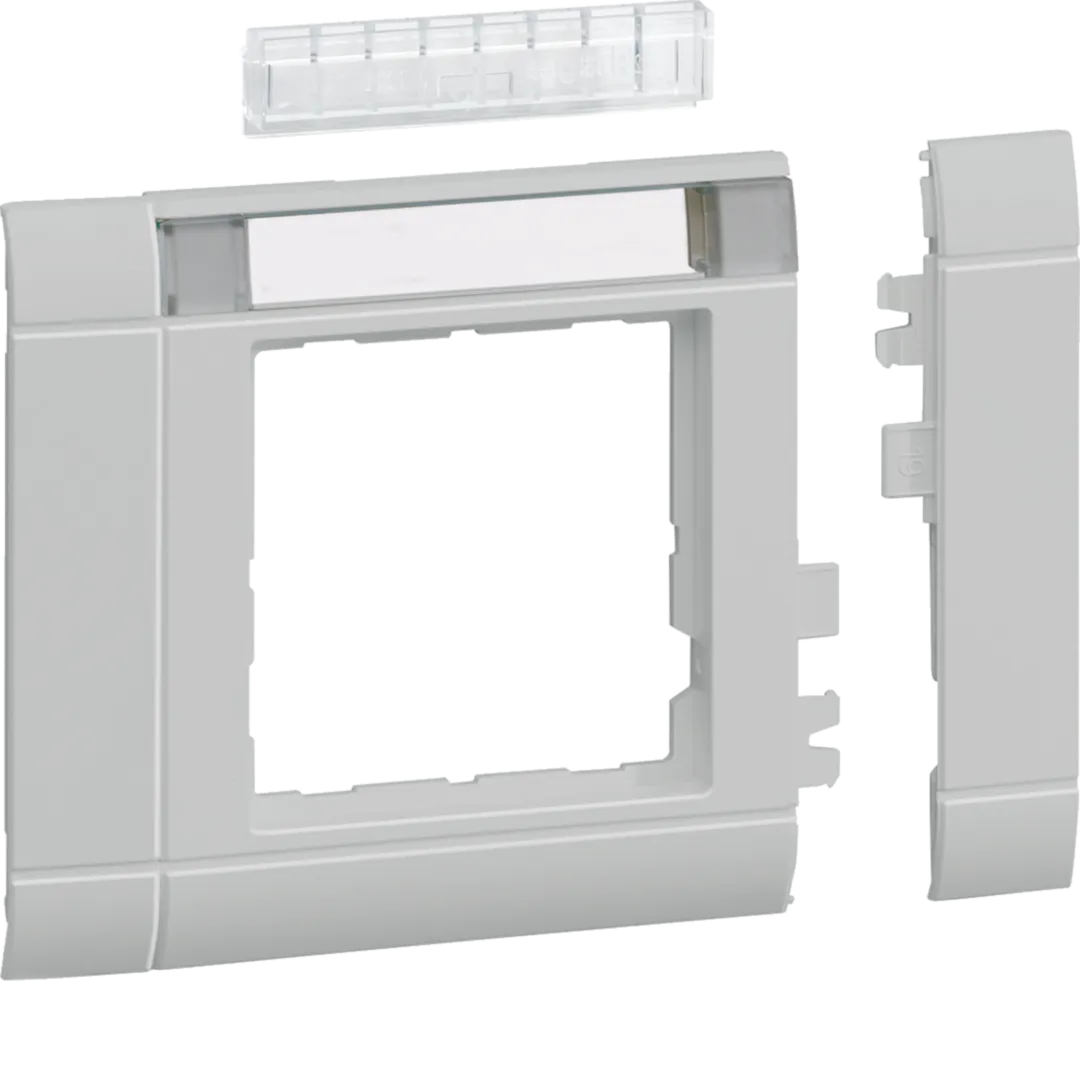 GR0802B7035 - Rahmenblende modular, ZS 50, OT 80, hfr, Beschriftungsfeld, lichtgrau