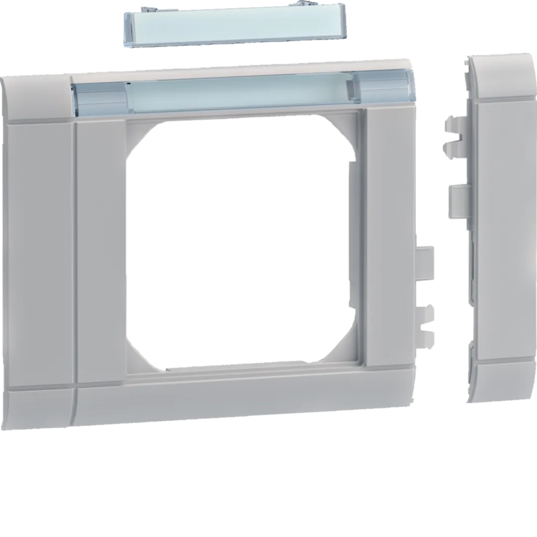 GR0802CH03 - Rahmenblende modular, ZS CH, OT 80, hfr, Beschriftungsfeld, lichtgrau