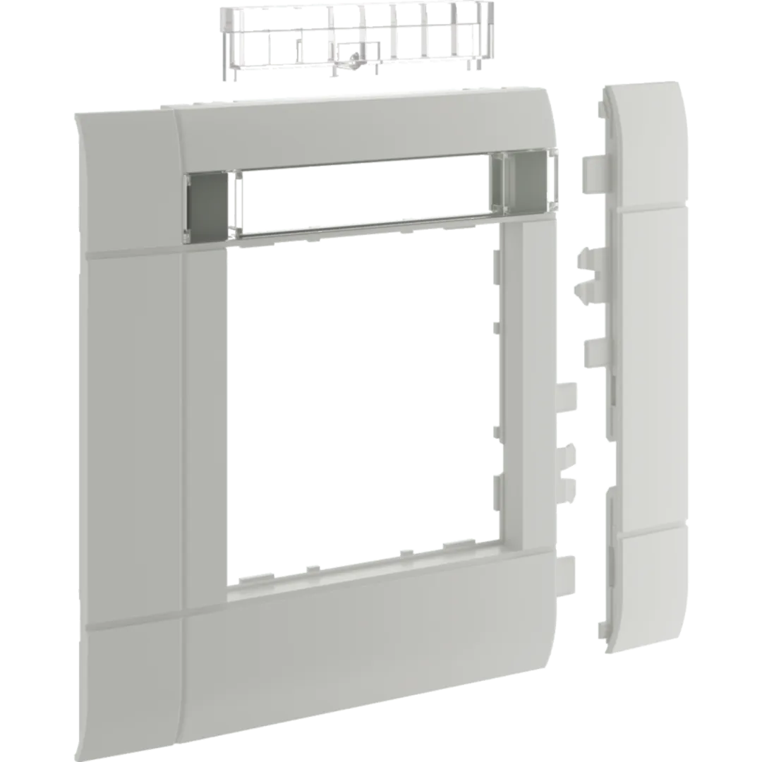 GR1002KA7035 - Rahmenblende modular, BR, ZS 55, OT 100, hfr, Beschriftungsfeld, lichtgrau