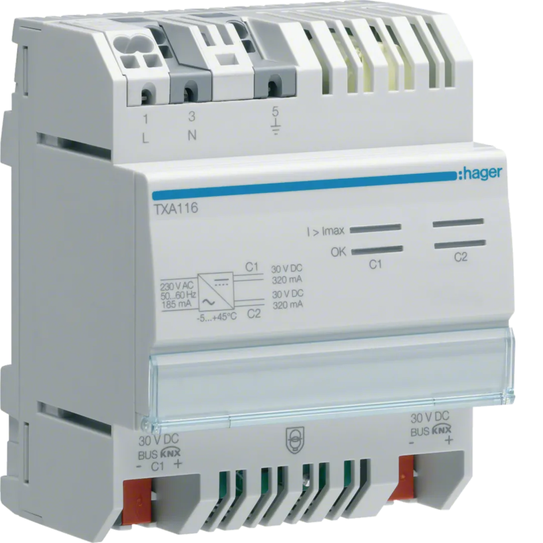 TXA116 - KNX e/s Zasilacz KNX 2 x 30 V DC 320 mA