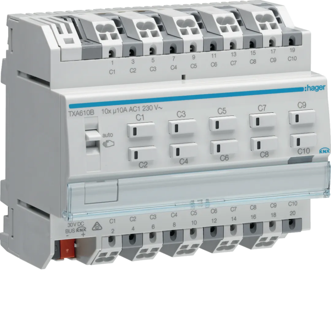 TXA610B - KNX schakel-/jaloezie-actor 10-voudig, 10 A