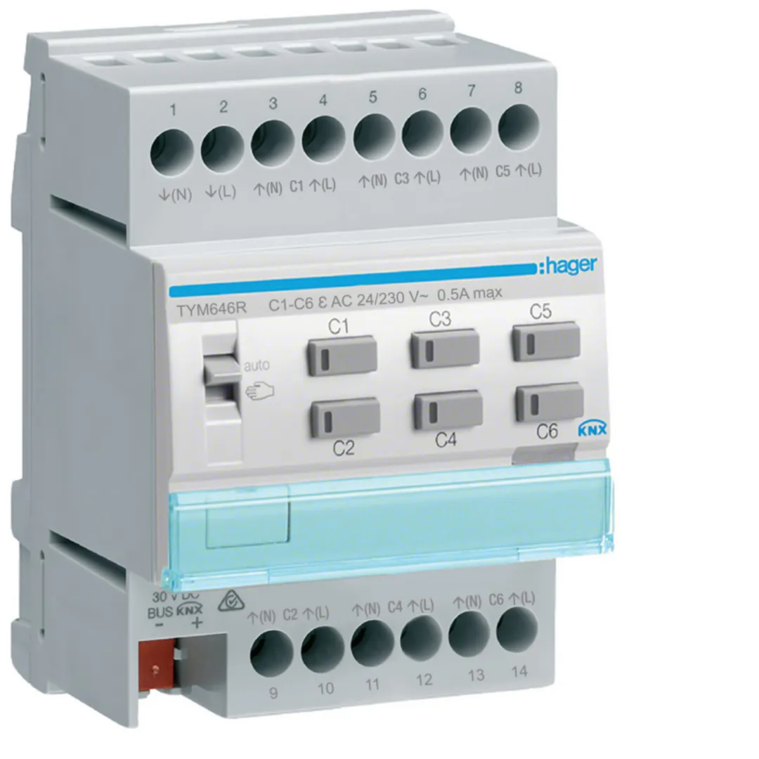 TYM646R - Actuador aquec. 6c + reg. 24/230V KNX-S