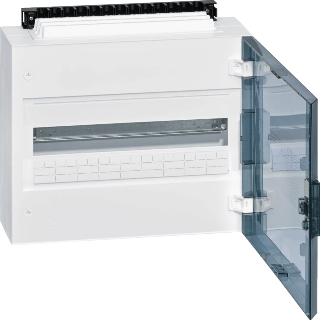 VB118P - Opbouwverdeler Vega IP40, 400x325x145mm, 1x18 modulen, deur transparant