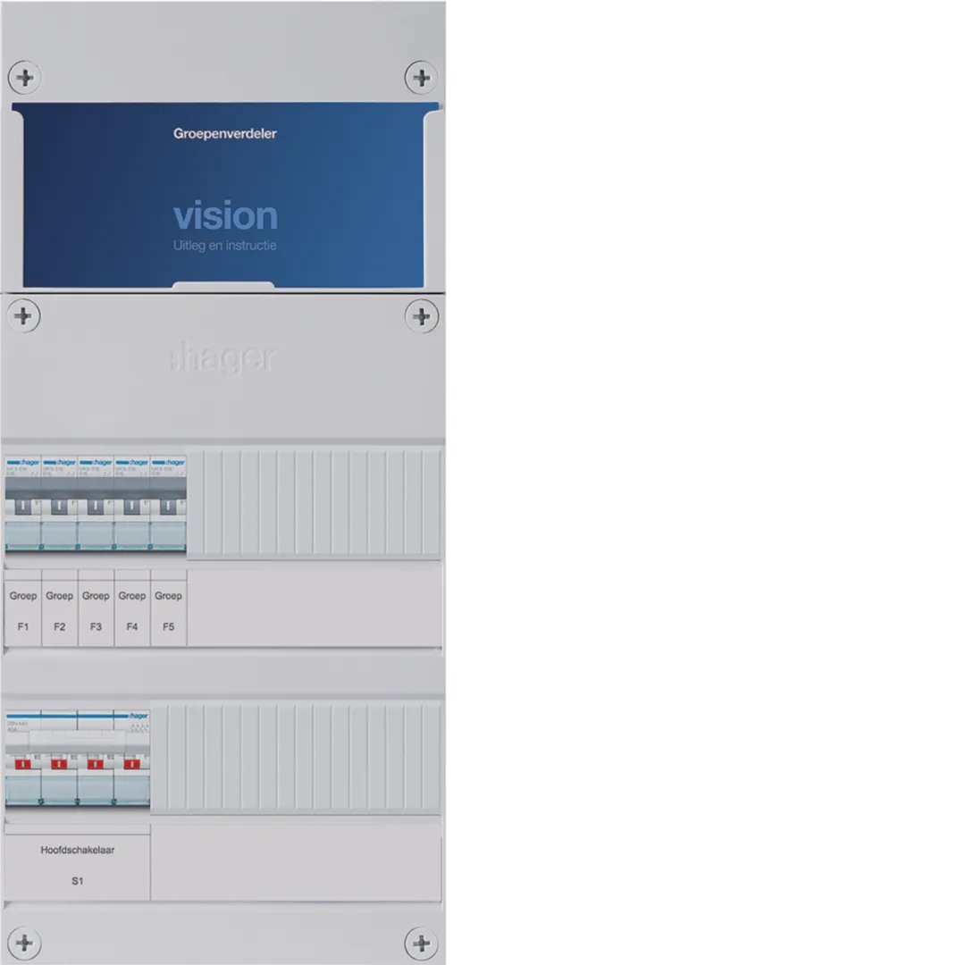 VKG005K - Vision 5-groepenverdeler, aardlekschakelaar 30 mA, 3-fase