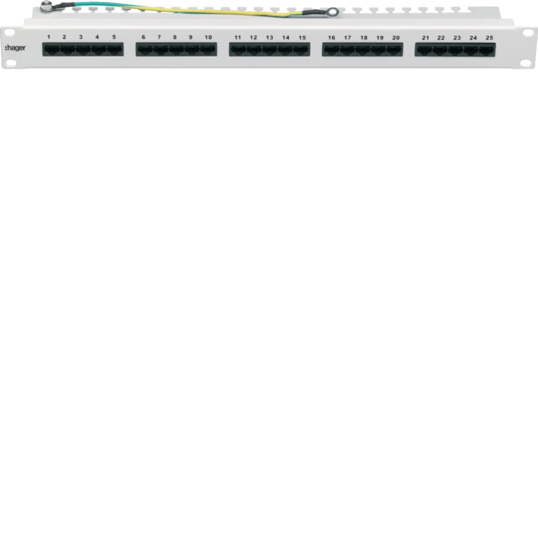 WH70311000Z - HMS Voice-Zubehör: Panel 25 Port bestückt, vernickelt Weiss