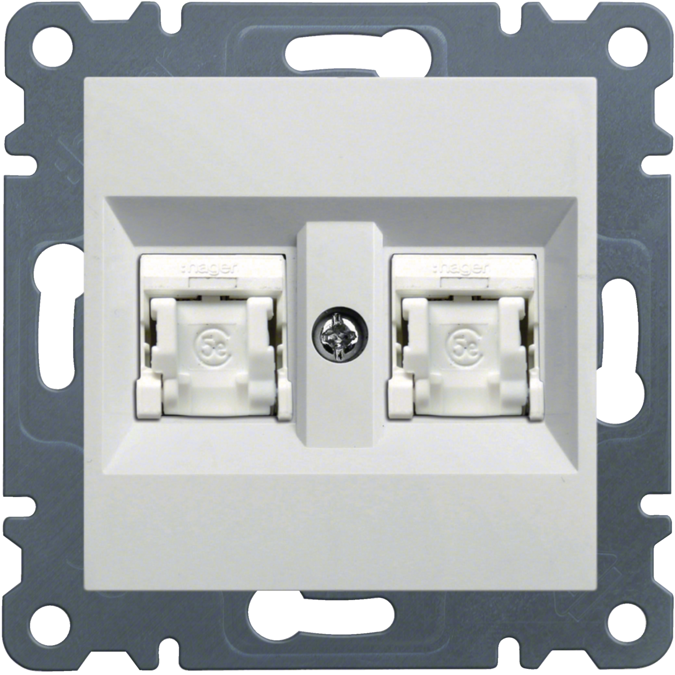 Prise Murale RJ45 Cat.6 UTP HAGER WS220 - Neuf En Emballage - Pour Réseau Câblé
