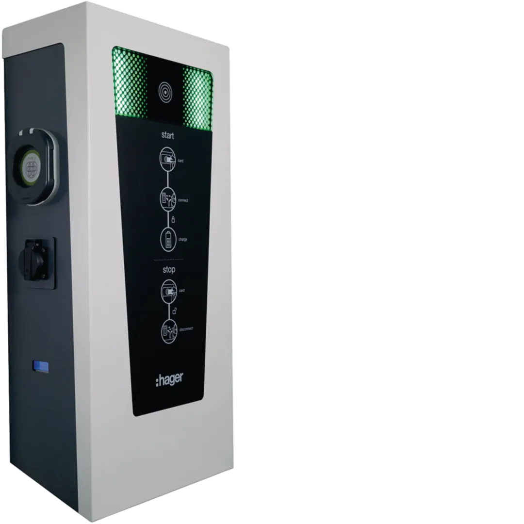 XEV600C - Witty park borne de recharge inoxydable RFID OCPP IP54 2x7,4kW 2xT2S+2xTE, TIC