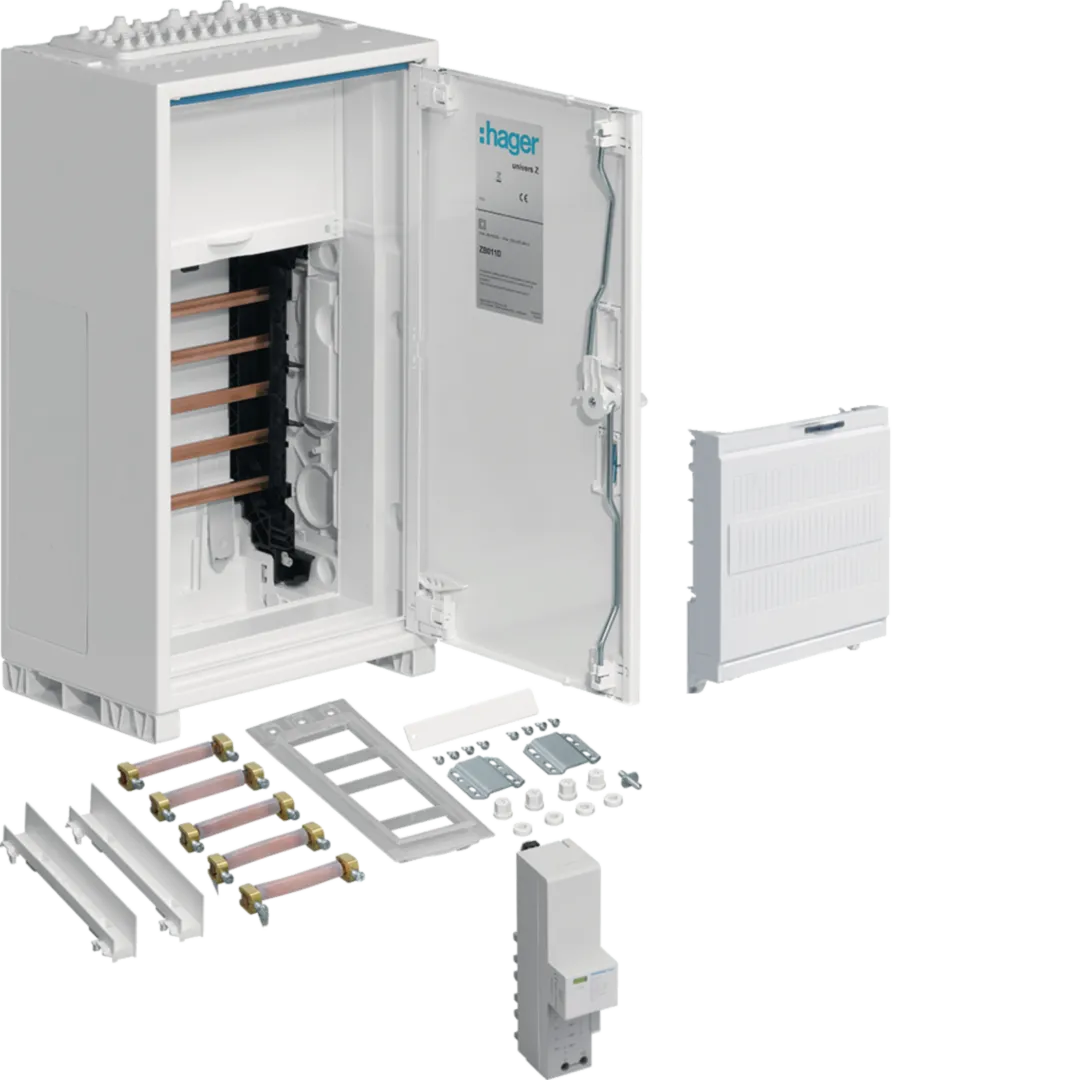 ZB011D - Anschlussschrank, univers Z, seitlich mit SPD und Verbindungsmaterial