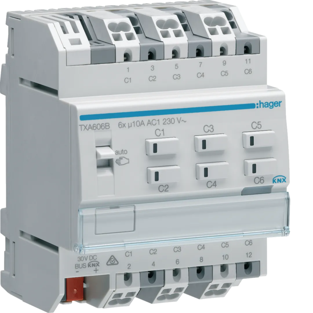 TXA606B - KNX schakel-/jaloezie-actor 6-voudig, 10 A