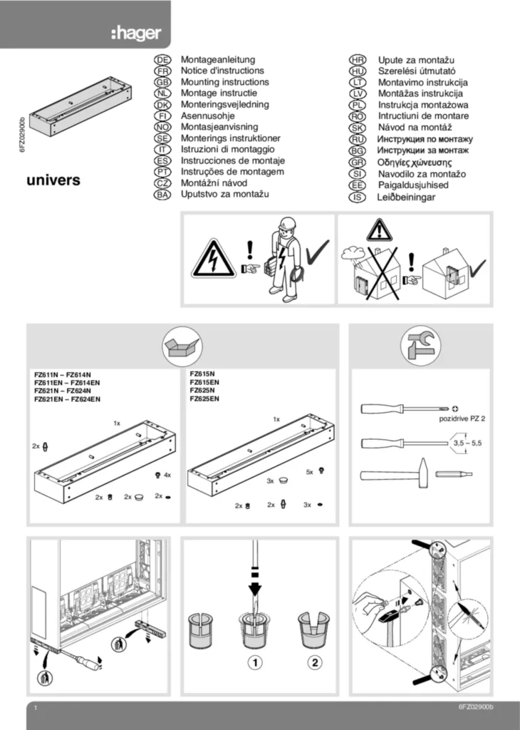 Zdjęcie Instrukcja montażu International 2009-11-26 | Hager Polska
