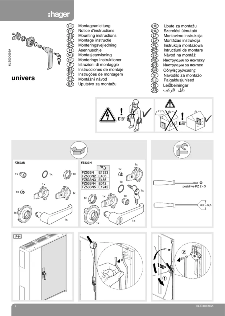 Imagem Manual de instalação International 2013-11-25 | Hager Portugal