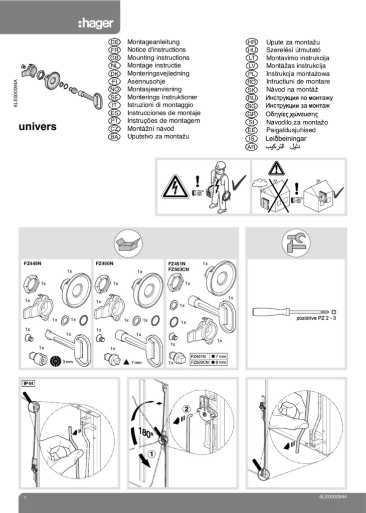 Zdjęcie Instrukcja montażu International 2013-11-25 | Hager Polska