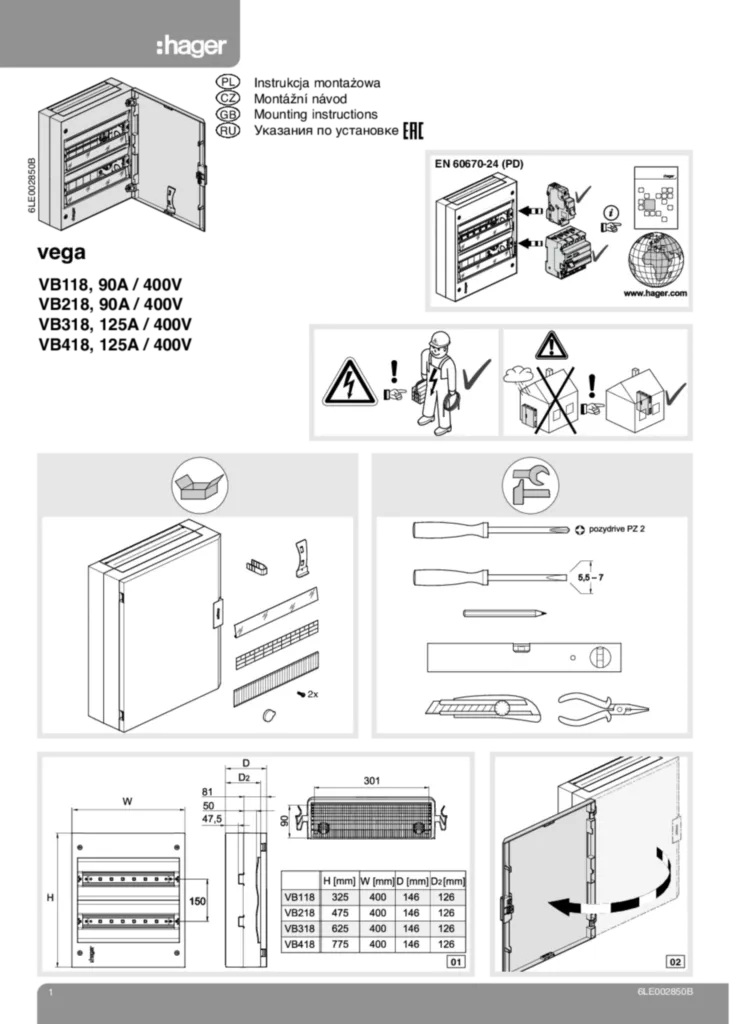 Zdjęcie Instrukcja montażu International 2020-01-01 | Hager Polska