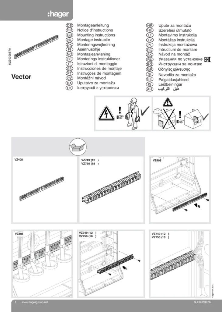 Bild Installationshandbok International 2017-04-27 | Hager Sverige