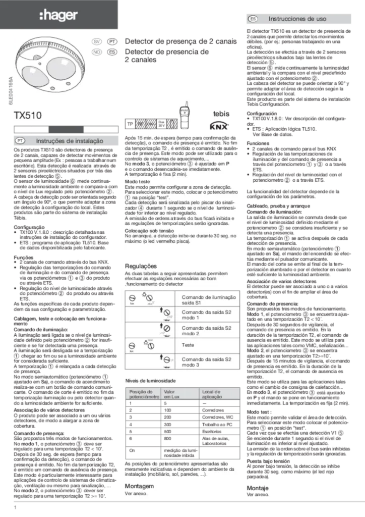 Imagem Manual de instalação es-ES, nn-NO, pt-PT, sv-SE 2016-07-26 | Hager Portugal