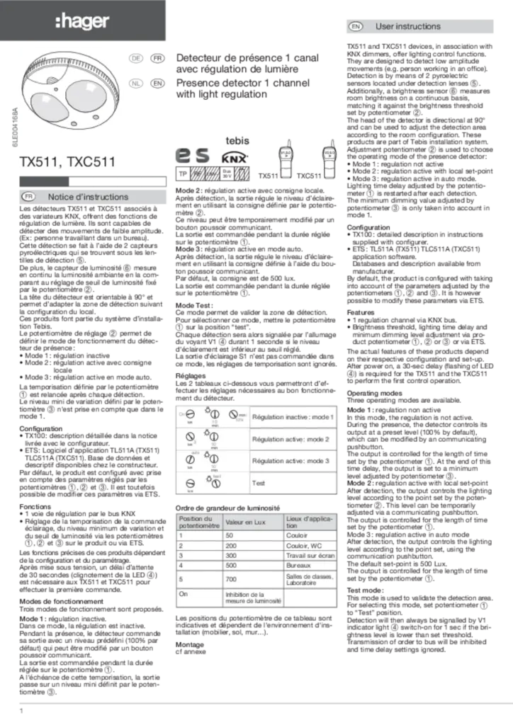 Imagem Manual de instalação en-GB, fr-FR, de-DE, nl-NL, pl-PL 2016-07-26 | Hager Portugal