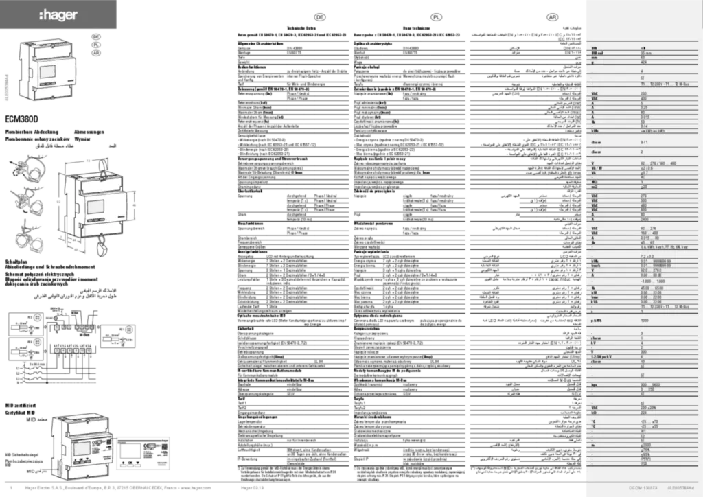 Immagine Manuale di installazione de-DE, pl-PL 2019-09-30 | Hager Italia