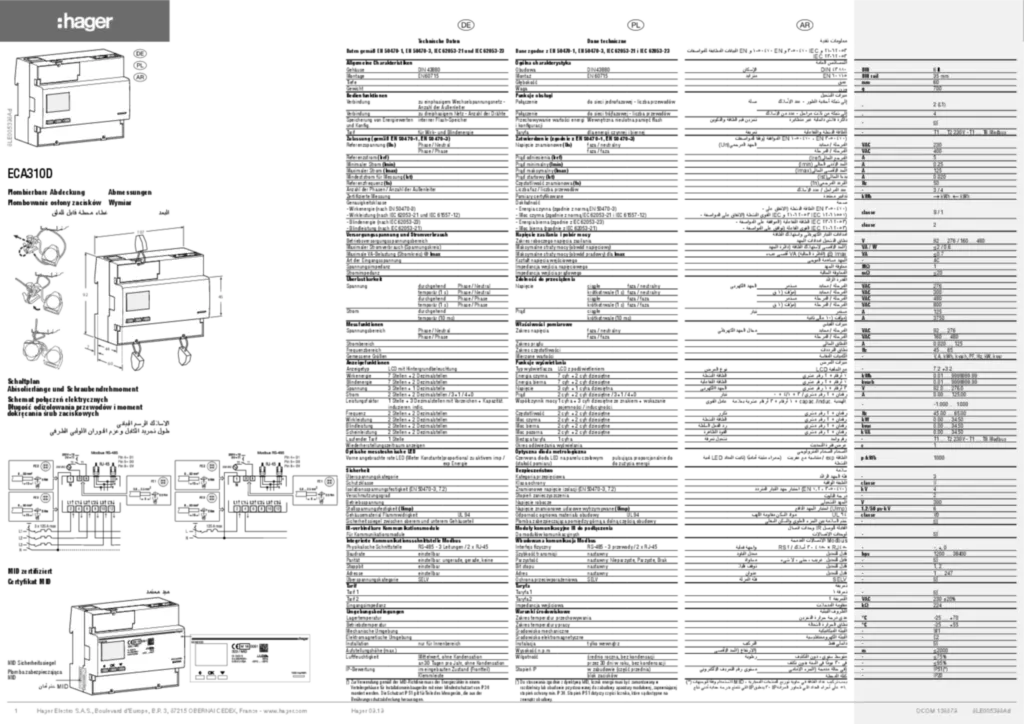 Immagine Manuale di installazione de-DE, pl-PL 2019-10-02 | Hager Italia