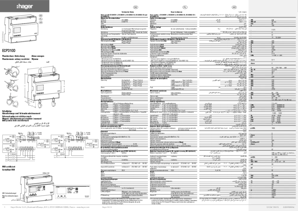 Immagine Manuale di installazione de-DE, pl-PL 2019-10-02 | Hager Italia