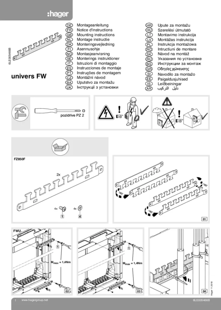 Zdjęcie Instrukcja montażu International 2020-01-01 | Hager Polska