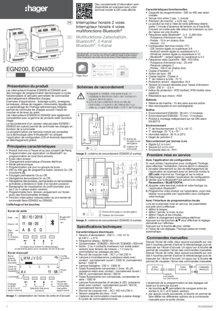 Immagine Manuale di installazione fr-FR, de-DE 2020-11-24 | Hager Italia