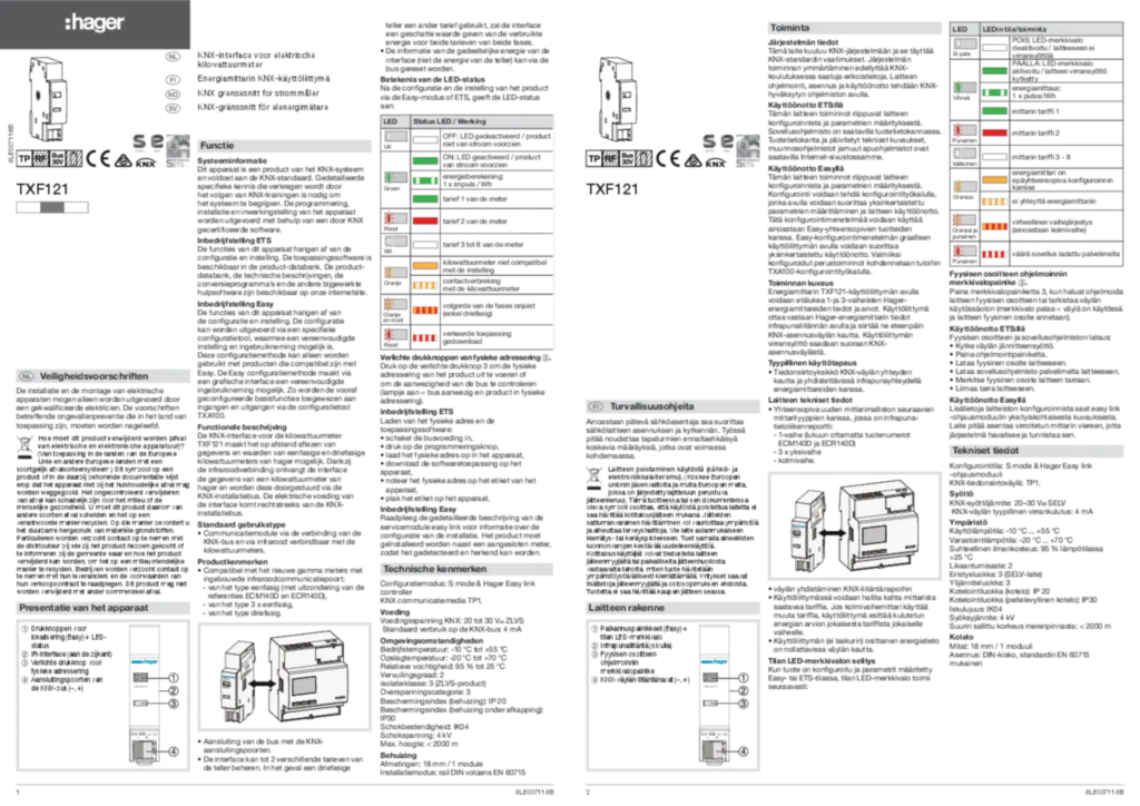 Afbeelding Installatiehandleiding fi-FI, nl-NL, nn-NO, sv-SE 2019-10-08 | Hager Nederland