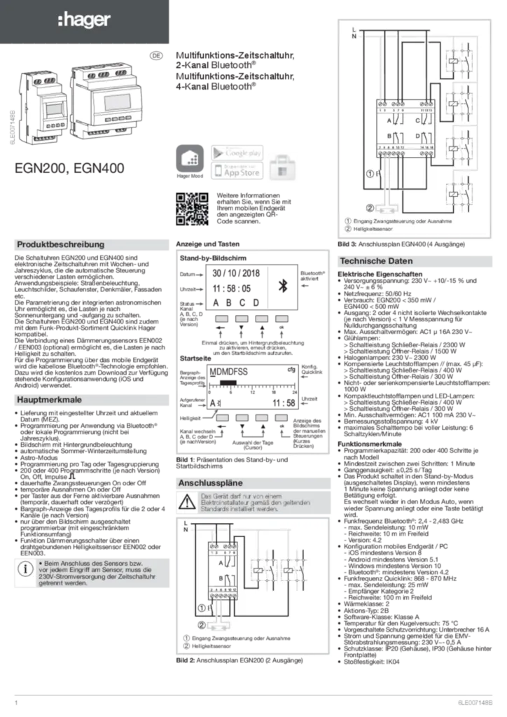 Immagine Manuale di installazione de-DE 2020-11-24 | Hager Italia