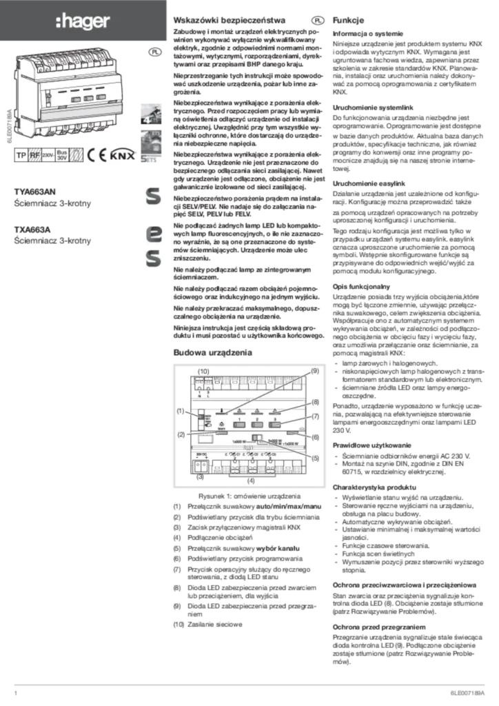 Zdjęcie Instrukcja montażu pl-PL 2014-03-11 | Hager Polska