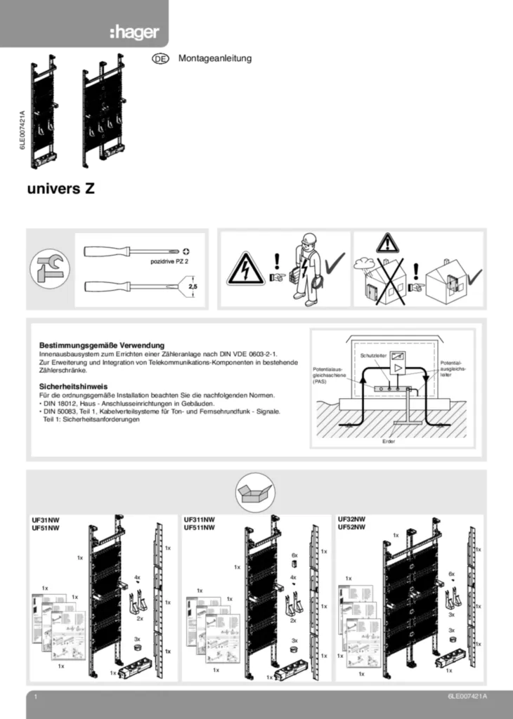 Bild Montageanleitung univers Z Multimedia | Hager Deutschland