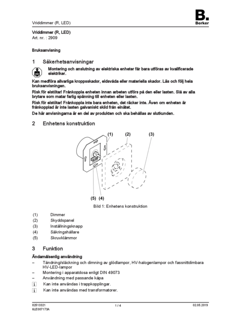 Bild Installationshandbok sv-SE 2020-01-01 | Hager Sverige