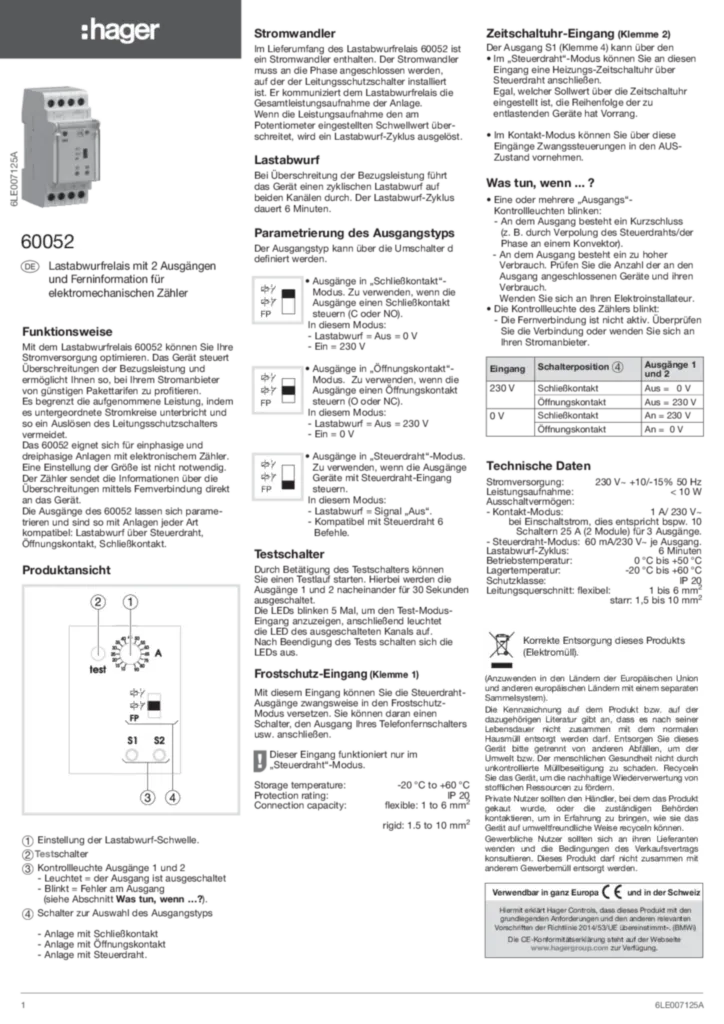 Immagine Manuale di installazione de-DE, it-IT 2019-08-07 | Hager Italia