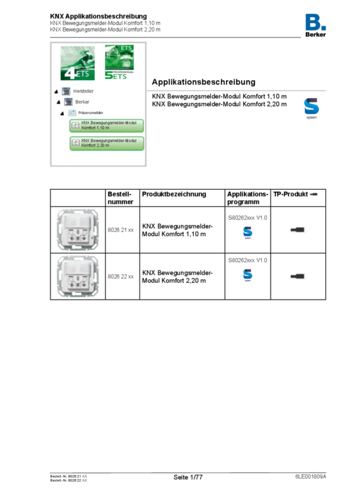 Bild Applikationsbeschreibung ETS für KNX Bewegungsmelder (DE, 2016-02) | Hager Deutschland