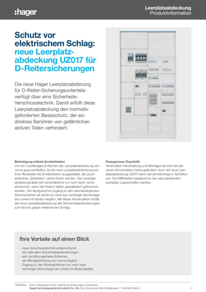 Bild Schutz vor dem elektrischen Schlag: | Hager Deutschland