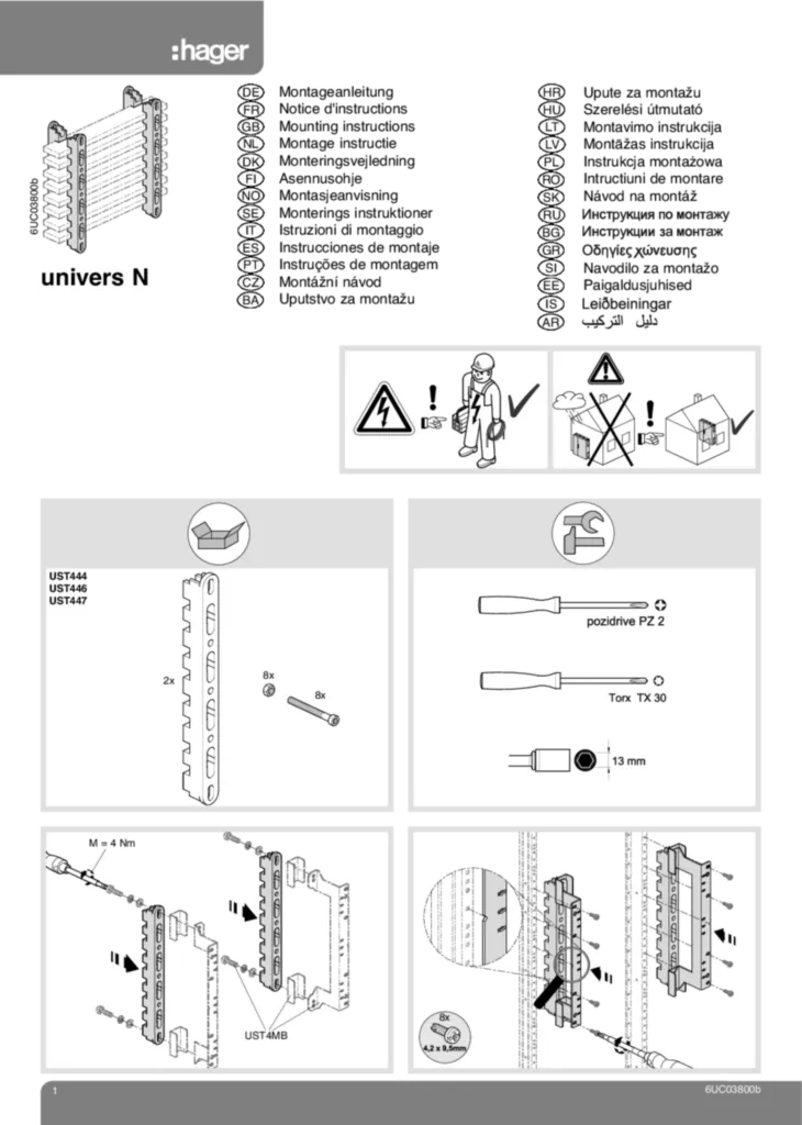 Bild Montageanleitung UST4 | Hager Deutschland