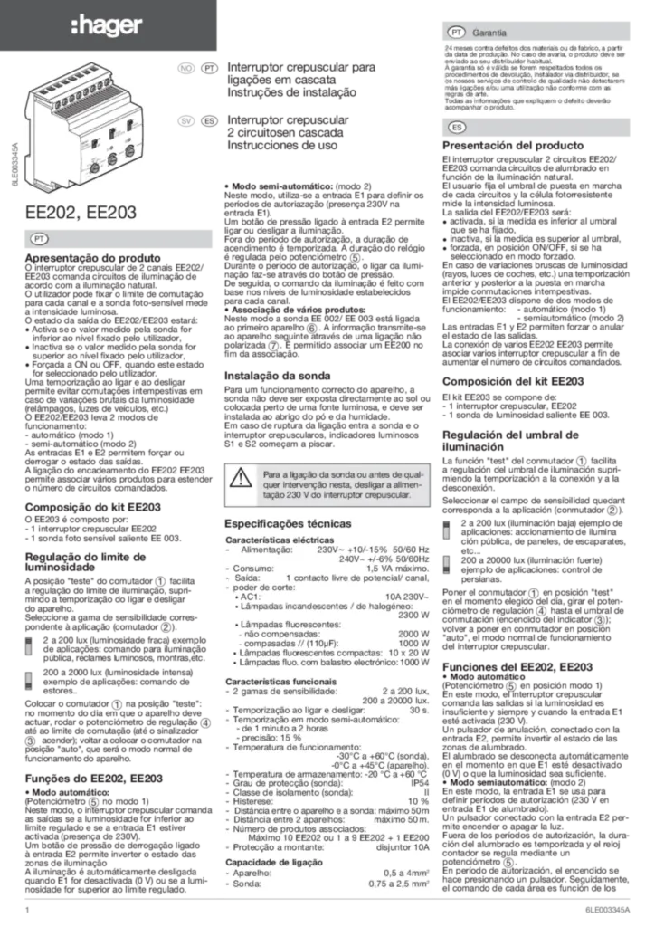 Bild Installationshandbok es-ES, nn-NO, pt-PT, sv-SE 2010-01-11 | Hager Sverige