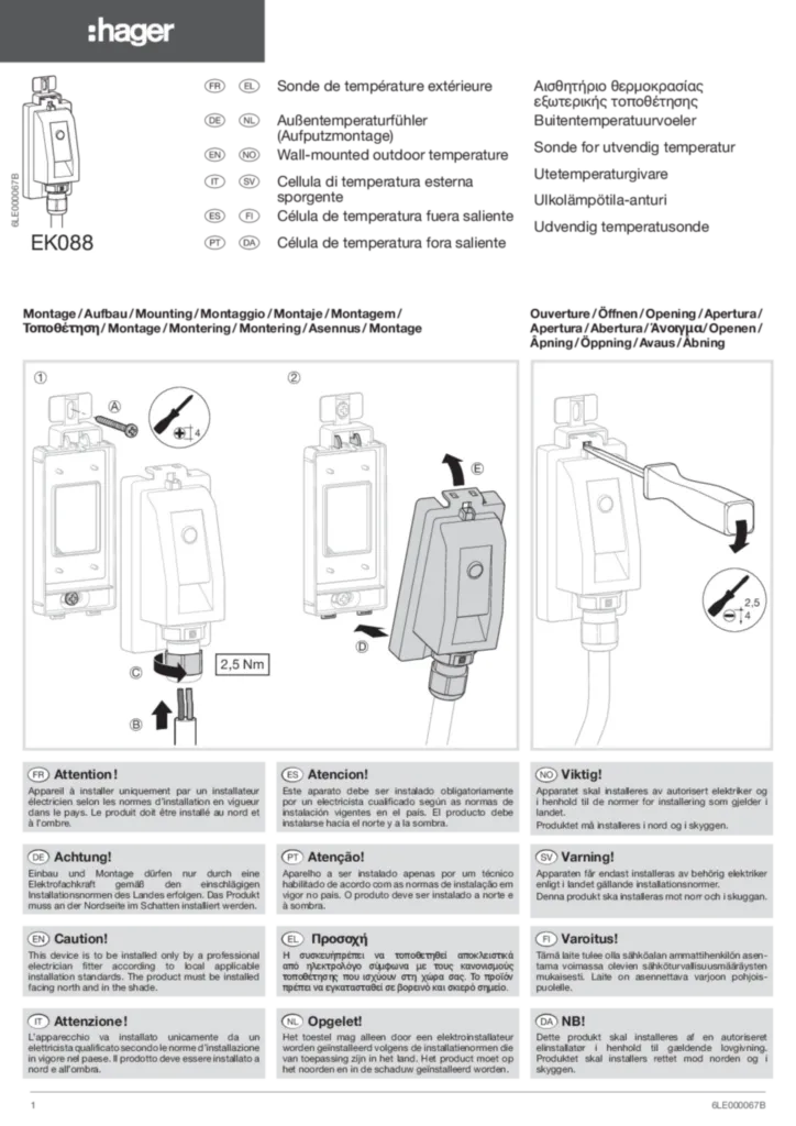 Image Sonde de température extérieure | Hager France