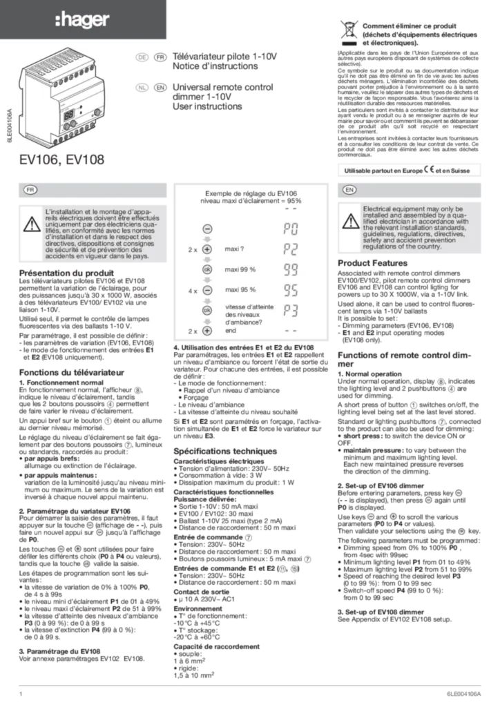 Εικόνα Installation manual en-GB, fr-FR, de-DE, nl-NL 2009-11-12 | Hager