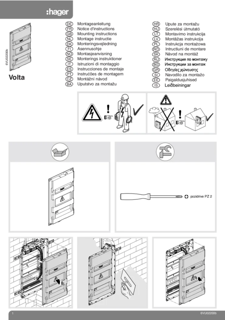 Zdjęcie Instrukcja montażu International 2020-01-01 | Hager Polska