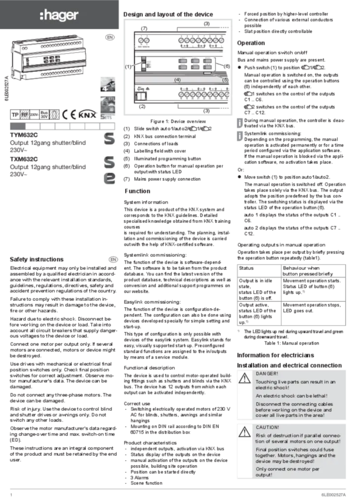 Afbeelding Installatiehandleiding en-GB, pl-PL 2015-02-18 | Hager Nederland