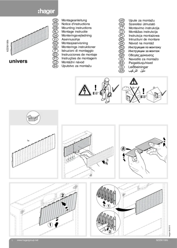 Zdjęcie Instrukcja montażu International 2013-06-27 | Hager Polska