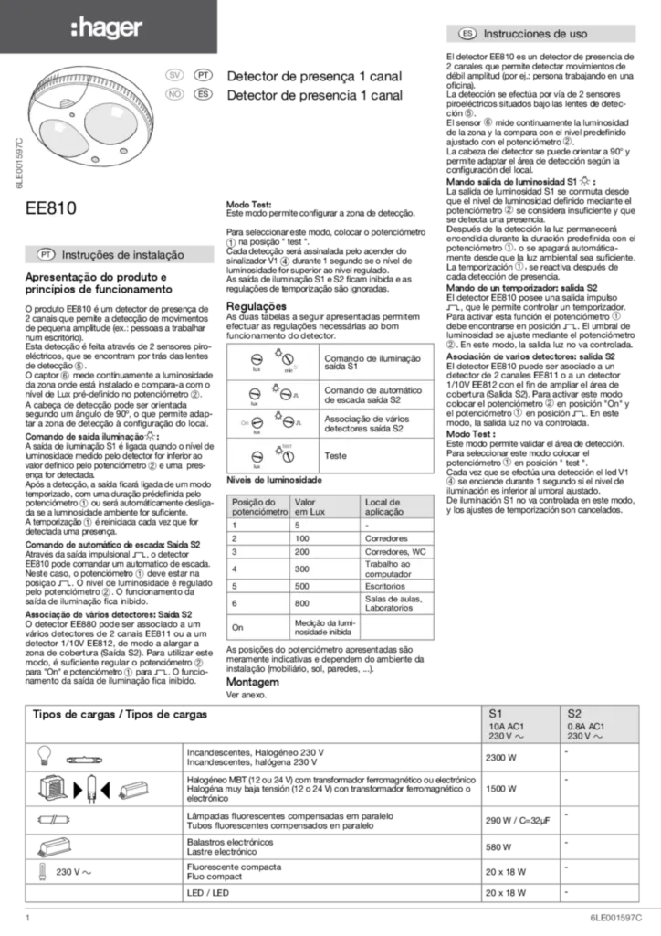 Imagem Manual de instalação es-ES, nn-NO, pt-PT, sv-SE 2019-11-21 | Hager Portugal