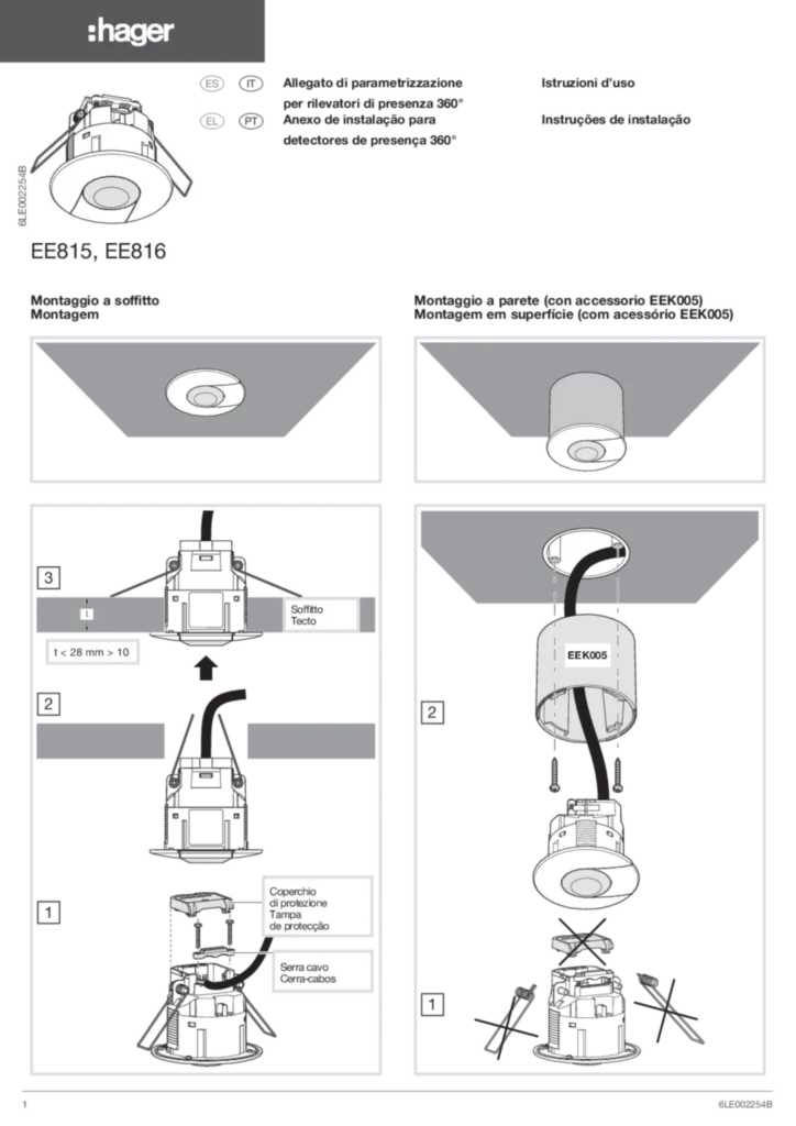 Bild Montageanleitung es-ES, el-GR, it-IT, pt-PT 2011-02-01 | Hager Deutschland