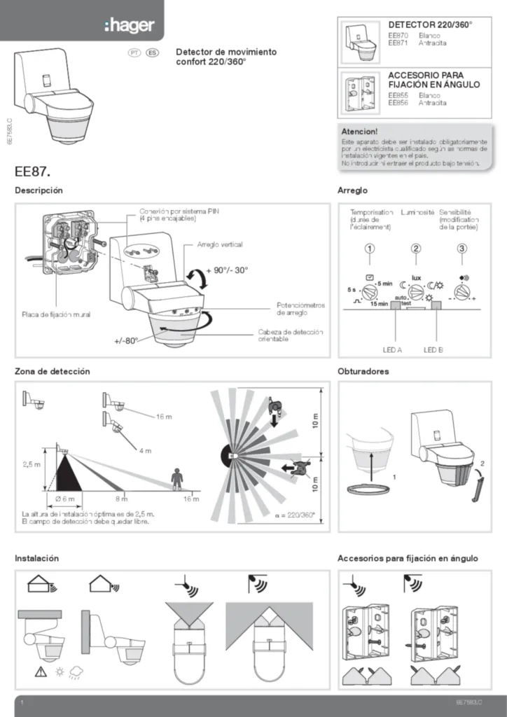 Imagem Manual de instalação es-ES, pt-PT 2013-12-20 | Hager Portugal