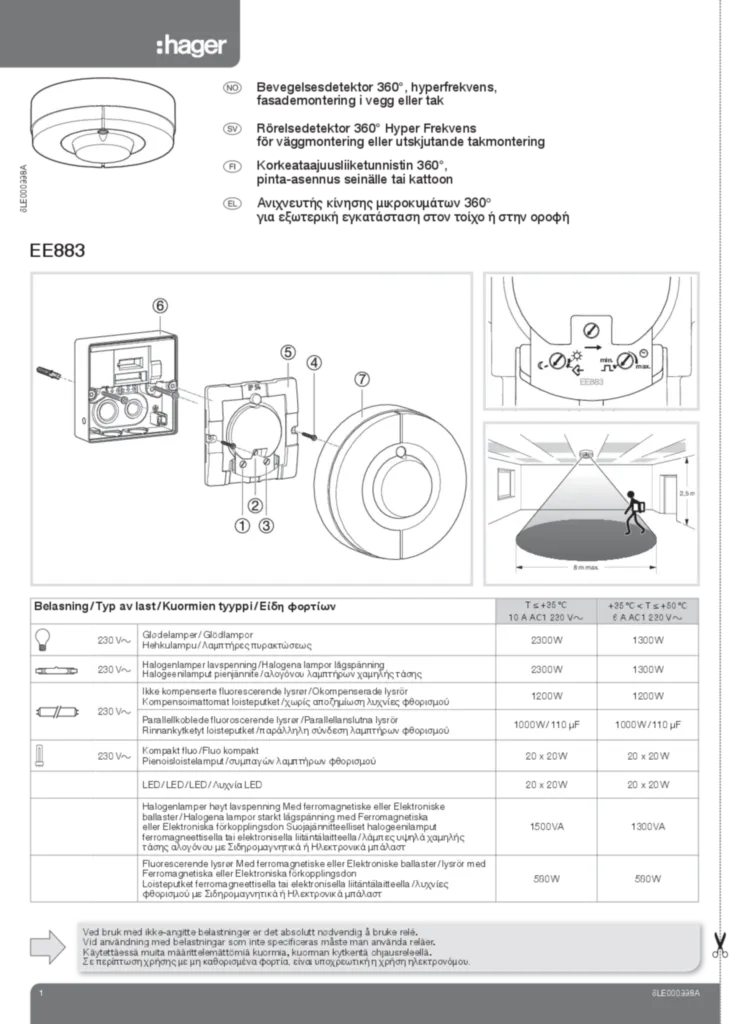 Εικόνα Installation manual fi-FI, el-GR, nn-NO, sv-SE 2014-11-14 | Hager